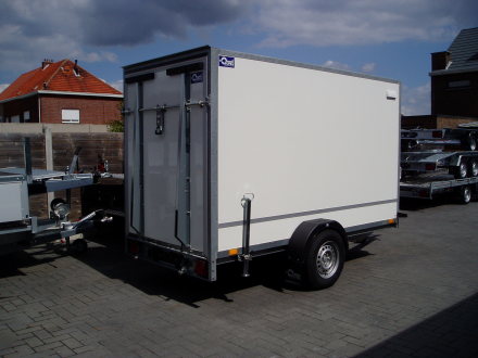 Kofferaanhangwagen F1330V 1300 kg 305x150x180 met achterval