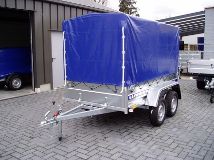 Aanhangwagen 750 kg 2413T dubbelas met huif 